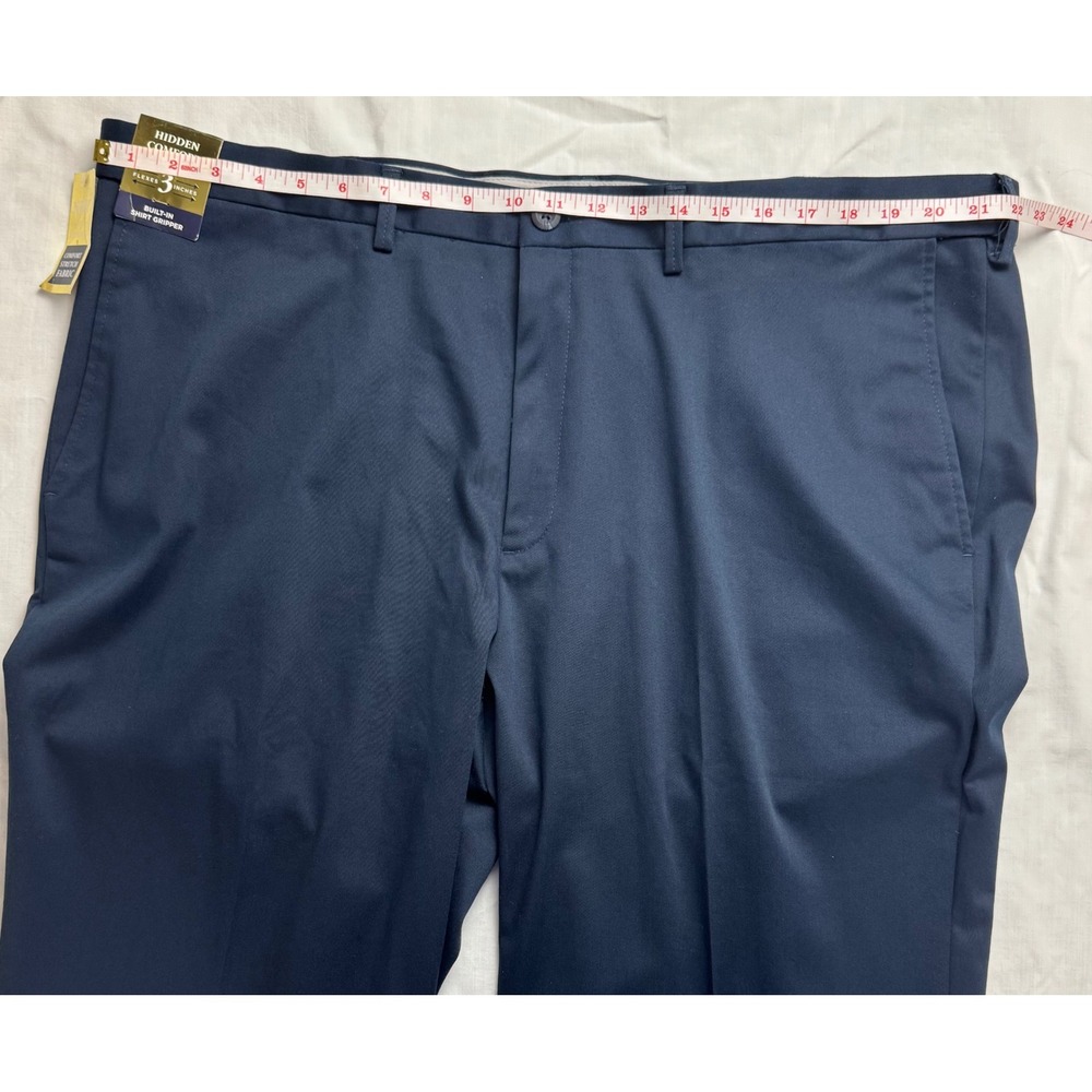 Haggar Iron Free Premium Khaki Classic Fit Navy Stretch Twill Pants 44x29 - Picture 11 of 16